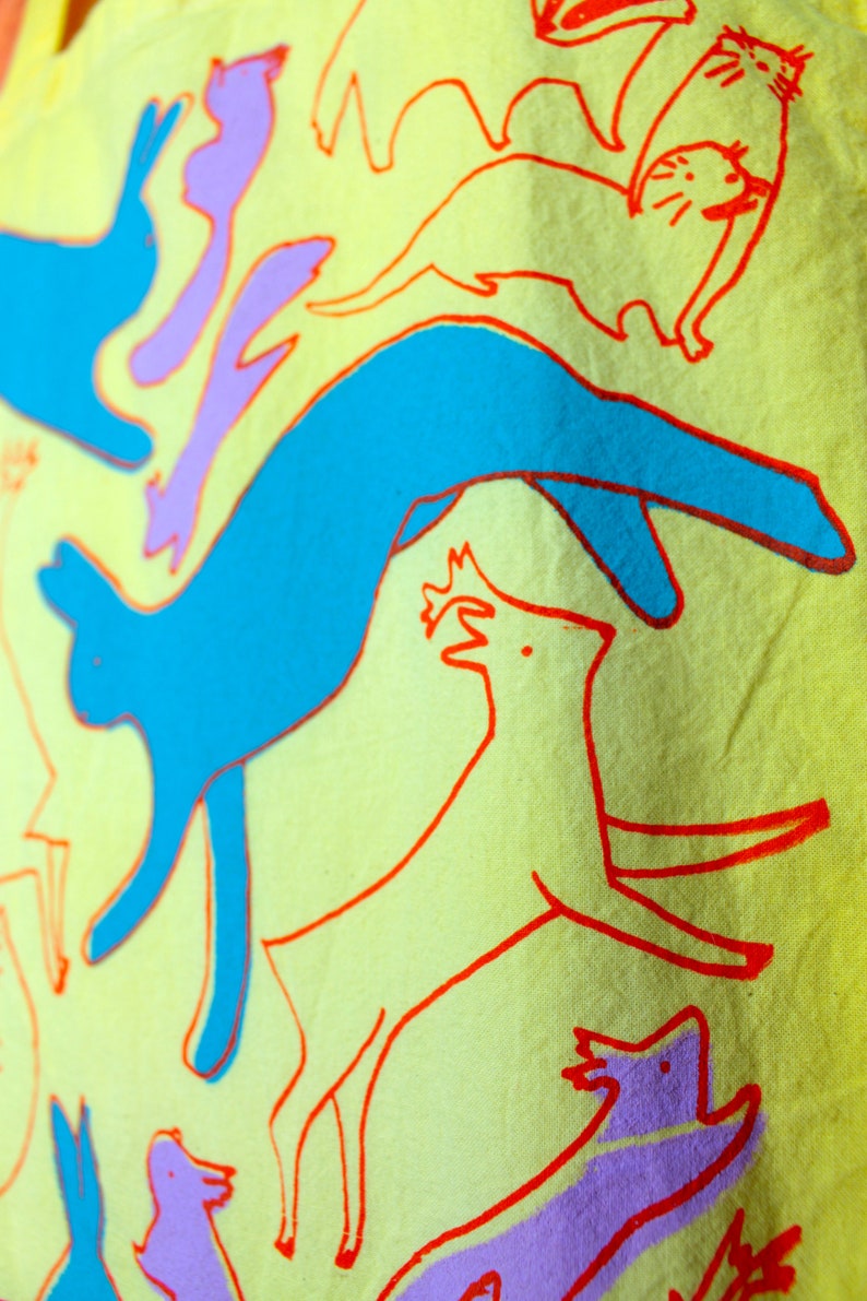 Scottish Animals Hand Screen-Printed Tote Bag