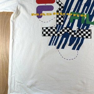 vintage 90's Fila Mashburn t shirt Large white Torn rad Basketball sneakers image 6