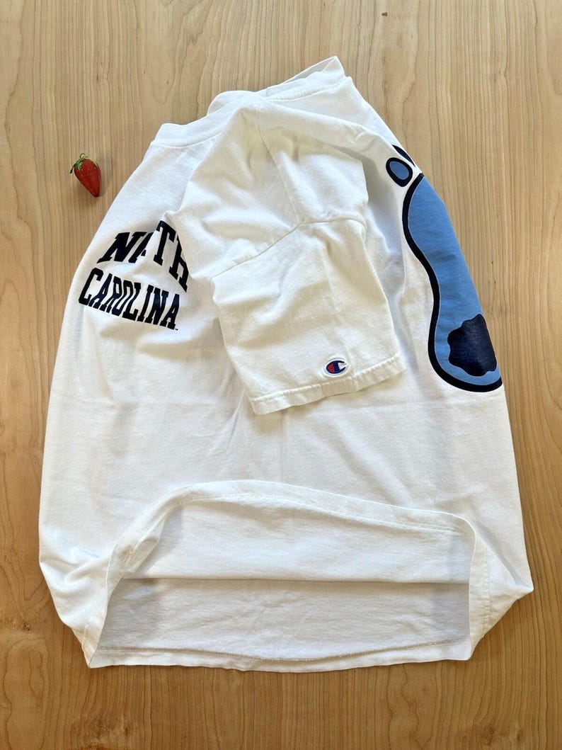 Vintage University of North Carolina tar heels Champion T Shirt size Large white image 15