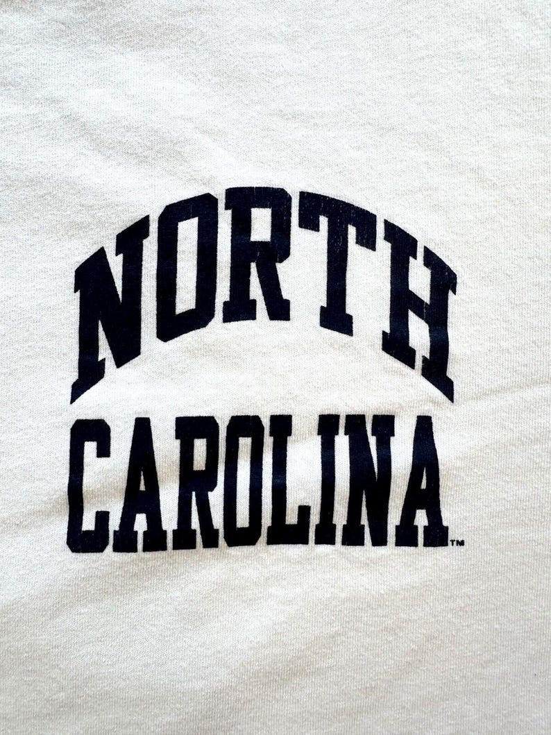 Vintage University of North Carolina tar heels Champion T Shirt size Large white image 2