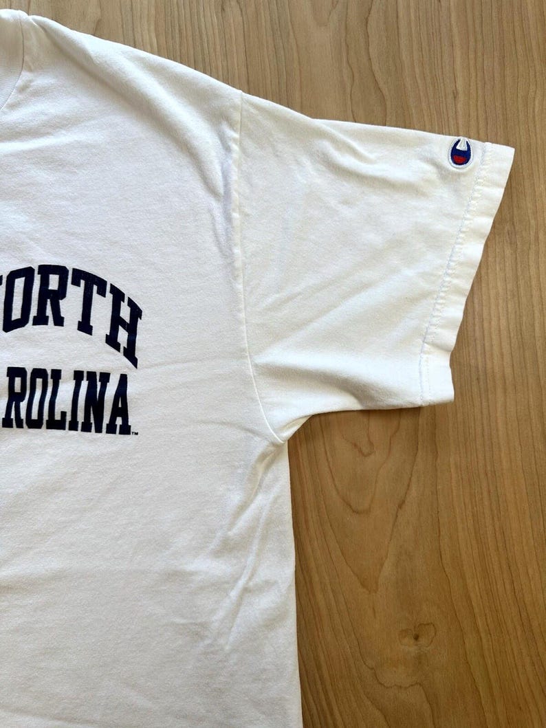 Vintage University of North Carolina tar heels Champion T Shirt size Large white image 10