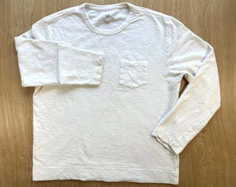 vintage Gap lightweight Sweatshirt longsleeve Pocket white Large all Cotton