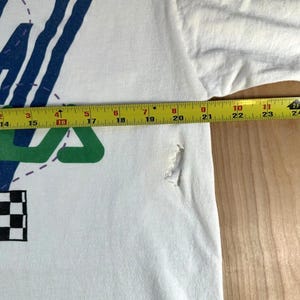 vintage 90's Fila Mashburn t shirt Large white Torn rad Basketball sneakers image 9