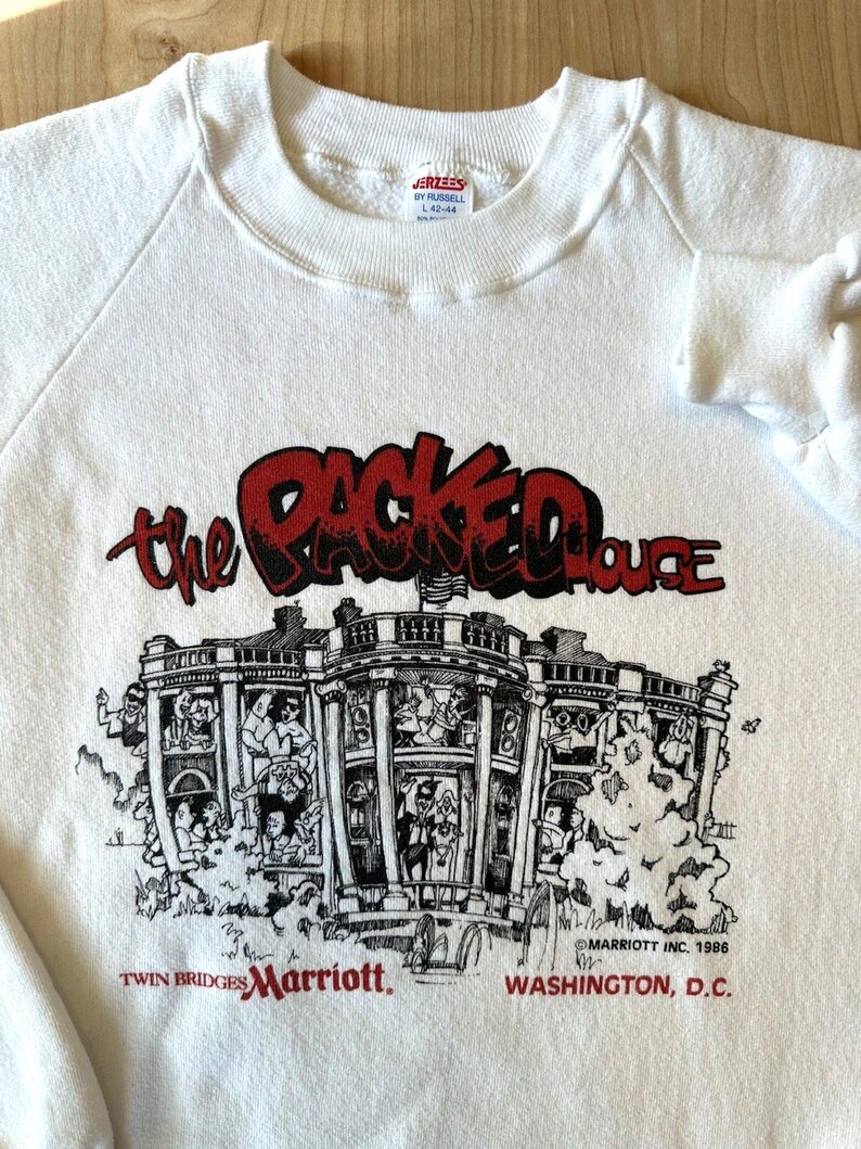 Vintage 1986 Ronald Reagan caricature Washington Dc punk Sweatshirt White House image 7