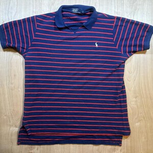 vintage 80s Polo Ralph Lauren short sleeve Polo shirt striped Large prep cotton
