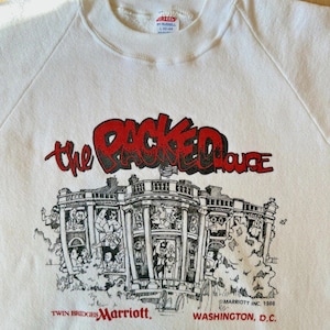 Vintage 1986 Ronald Reagan caricature Washington Dc punk Sweatshirt White House image 2