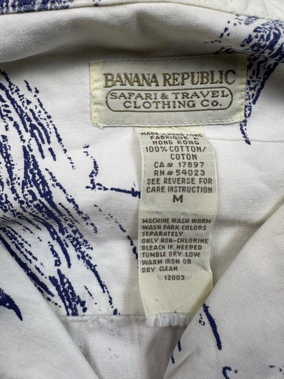 Vintage 80s Banana Republic Safari & Travel marlin button up shirt fish fishing View 2