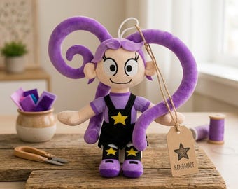 Lily Lovebraids Plush Toy | Purple Hair Stuffed Doll, Poppy Playtime Inspired Gamer Gift