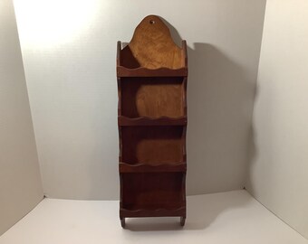 Vintage Wood Spice Rack/Nicknack Shelf