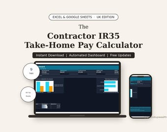UK Contractor IR35 Take-Home Pay Calculator | Inside vs Outside IR35, Umbrella Comparison (Digital Download)