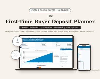 Planificador de depósito y calculadora de asequibilidad hipotecaria para compradores primerizos en el Reino Unido / Compradores primerizos / Depósito para vivienda / Impuesto de timbre / Cuenta ISA de por vida Lisa