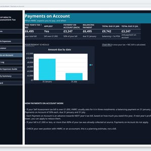 Self Assessment Tax Spreadsheet UK - Self Employed Tax Calculator, Expense | HMRC Self Assessment | Sole Trader | UK Freelancer Tax image 9