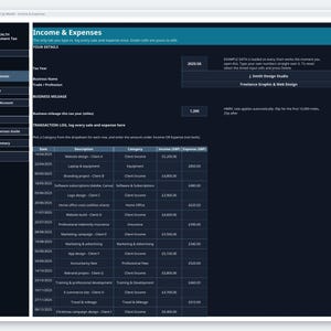 Self Assessment Tax Spreadsheet UK - Self Employed Tax Calculator, Expense | HMRC Self Assessment | Sole Trader | UK Freelancer Tax image 7