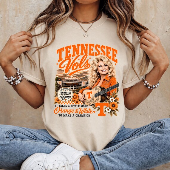 Dolly Parton Tennessee Vols Shirt, Country Music Tee, Orange and White Shirt, Tennessee Fan Gift, Vintage Dolly Graphic Tee