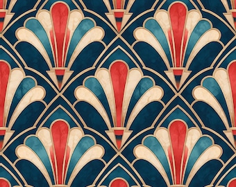 Art Deco Fan Pattern Wallpaper