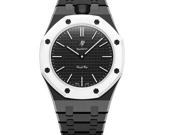Royal Pop OCHO NEGRO Biokeramik-Armband | Royal Pop Keramikarmband | AP Swatch Armband | Stahlschließe | Kostenloser Versand