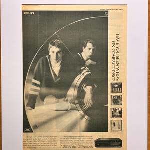 Paul Weller Vintage Poster The Style Council 1986 Philips CD Player Ad Melody Maker Page - Rare Mounted 20x16 Album Crossover Art