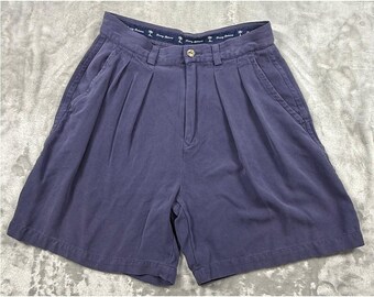 Vintage Tommy Bahama 100% Silk Pleated High Waisted Shorts Women's 6 Y2K Preppy