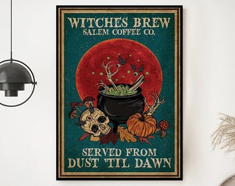 Fall Office Autumn Halloween Kitchen Decor Illustration Wall Art for Bedroom Foodie Art Print Witch/'s Brew Things for the Cauldron