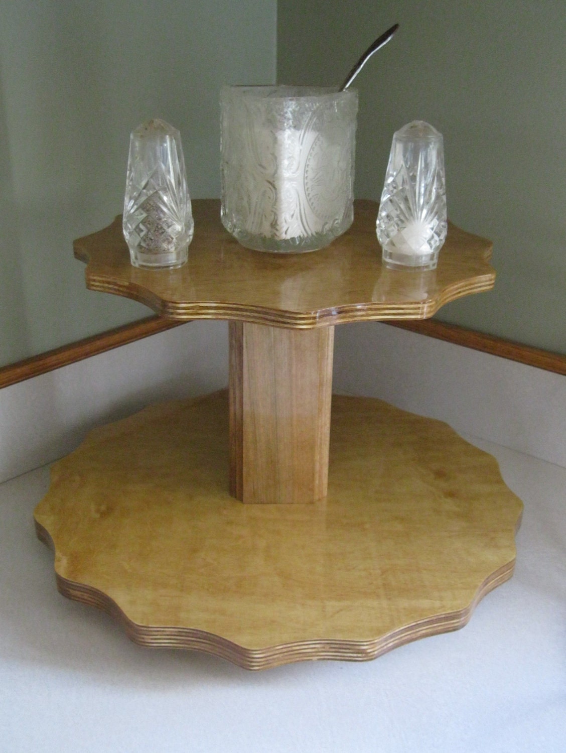 Wooden Two Tier Lazy Susan — Carolee's