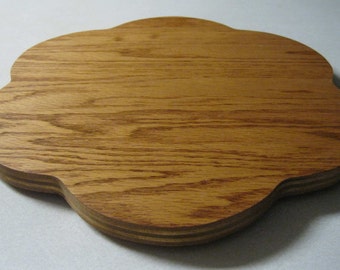 Wood Lazy Susan Flower - Oak faced plywood