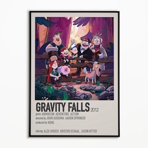 Gravity Falls Poster | Mystery Shack Minimalist Wall Art | Movie Decor | Sci-Fi | Gamer Room | Gift for Fans