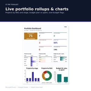PMO Portfolio Dashboard | Multi-Project Tracker, Portfolio Health, Budget, Risk & Resource Allocation | Excel Project Portfolio Template image 4
