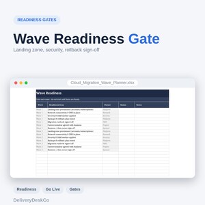 Plantilla de Excel para el Planificador de Olas de Migración a la Nube / Estrategia, Dependencias y Transición de AWS Azure 6R imagen 4