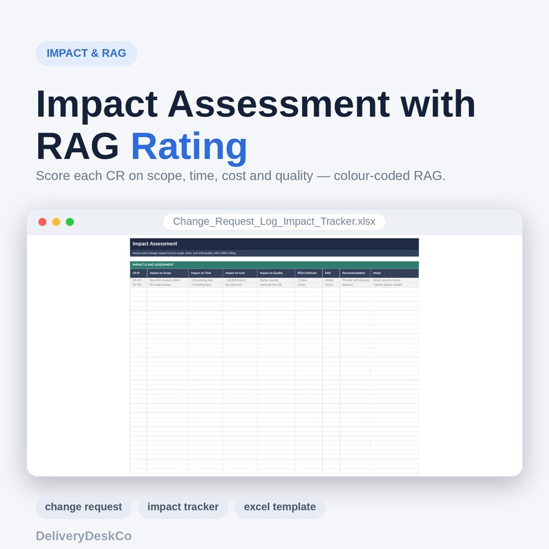Modèle Excel de registre des demandes de changement | Suivi du comité de contrôle des changements, analyse d'impact et flux d'approbation | Gestion des changements informatiques image 4