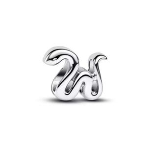 May include: A polished silver-tone metal charm shaped like the letter W. The design features smooth, rounded, and continuous lines with a reflective surface, creating a fluid and interconnected appearance for this decorative jewellery component.