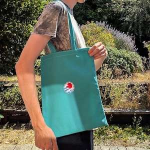 Interfaced Upcycled Tote Bag with Sunset Patch