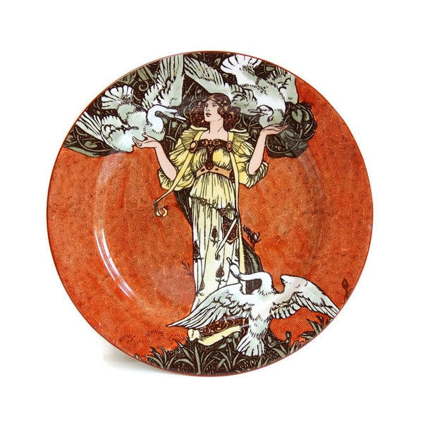 RESERVED ~ Edwardian Royal Doulton Art Nouveau Plate Grimm's Fairytale Series Charles Noke Era