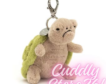 Jellycat Timmy Turtle Bag Charm | Cute Plush Turtle Keychain | Soft Stuffed Animal Backpack Charm | Kawaii Gift for Turtle Lovers