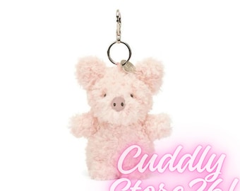 Jellycat Amuseables Little Pig Bag Charm | Cute Plush Pig Keychain | Soft Backpack Charm | Kawaii Purse Accessory