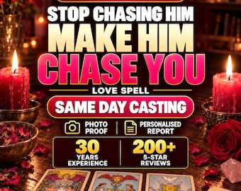 May include: A promotional graphic featuring red candles, rose petals, and three tarot cards labeled The Lovers, Two of Cups, and Ace of Cups. Text reads: TODAY ONLY - 75% OFF, STOP CHASING HIM MAKE HIM CHASE YOU, LOVE SPELL, SAME DAY CASTING.