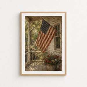 Vintage Flag Print | Rustic American Digital Download for Patriotic Decor