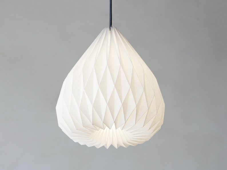 SNOWDROP Origami paper lampshade Etsy