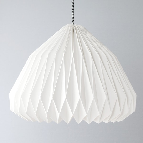 origami lampshade SPHERICA – handfolded paper lamp with a modern design