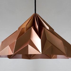 MAKE A WISH origami lampshade pendant satin-copper image 1