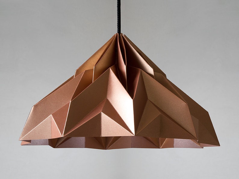 MAKE A WISH origami lampshade pendant satin-copper image 1