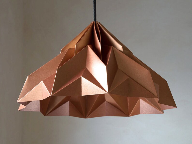 MAKE A WISH origami lampshade pendant satin-copper image 3