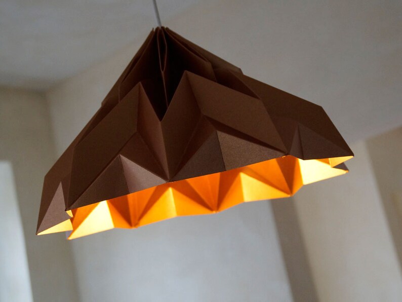 MAKE A WISH origami lampshade pendant satin-copper image 4