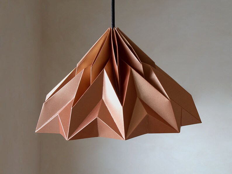 MAKE A WISH origami lampshade pendant satin-copper image 2