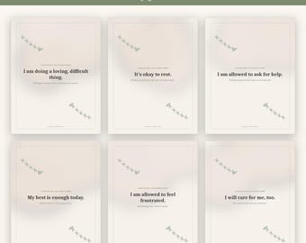 Caregiver Affirmation Cards Printable, Affirmations for Family Caregivers Caring for Aging Parents, Elderly Care, Self-Care, Digital