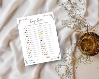 Bridal Shower Emoji Pictionary Game, Wedding Emoji Game, Printable Bridal Shower Quiz, Simple Fun Bridal Shower Phrases, Hen Party Games