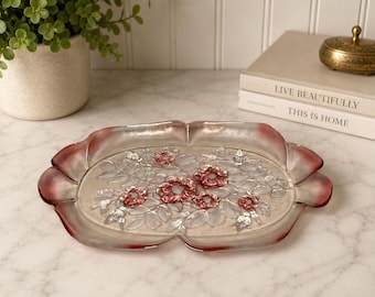 Bandeja para canapés de cristal Mikasa Rosella vintage / Walther Glas Alemania Occidental