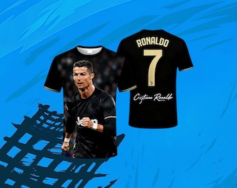 Cristiano Ronaldo Inspired Football Jersey for Adults – CR7 Soccer Shirt – Black Fan Edition
