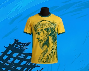 Christian Brazil Football Jersey for Adults – Jesus Soccer Shirt – Faith & Football Design