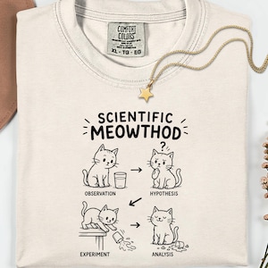 Scientific Meowthod Shirt, Comfort Colors Funny Science Cat Tee, STEM Teacher Gift, Nerdy Cat Shirt, Science Lover Gift