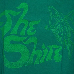 Girl&#39;s L Green-on-green Shire Fairy tank top. Original artwork, silk screen print